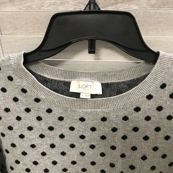 ANN Taylor LOFT Cotton Polka-dot sweater - Picture 3 of 6